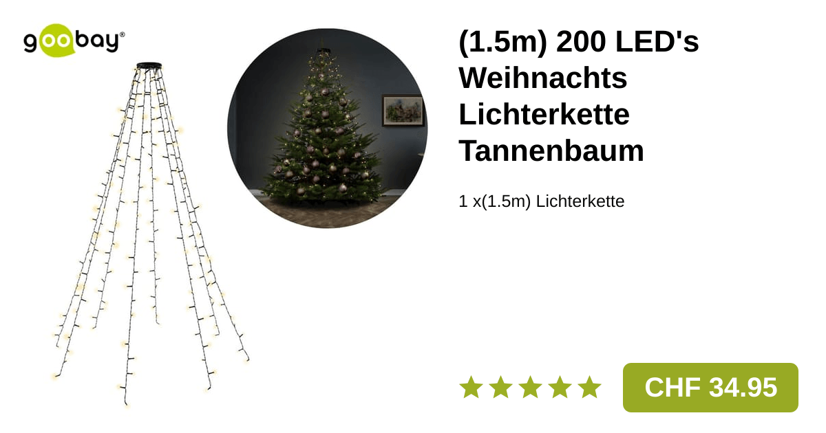 Goobay (1.5m) Weihnachts Deko Lichterkette Outdoor