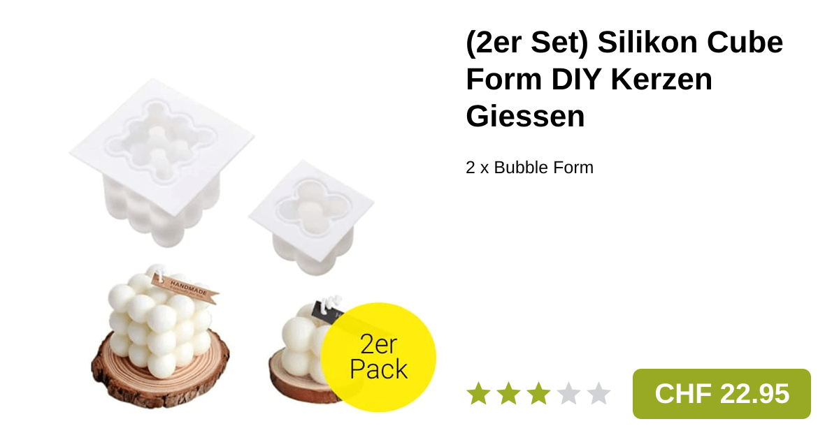 2er Set) Silikon Bubble Form DIY Kerzen Giessen