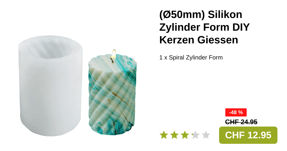 Ø50mm) Silikon Spiral Zylinder Form Kerzengiessen