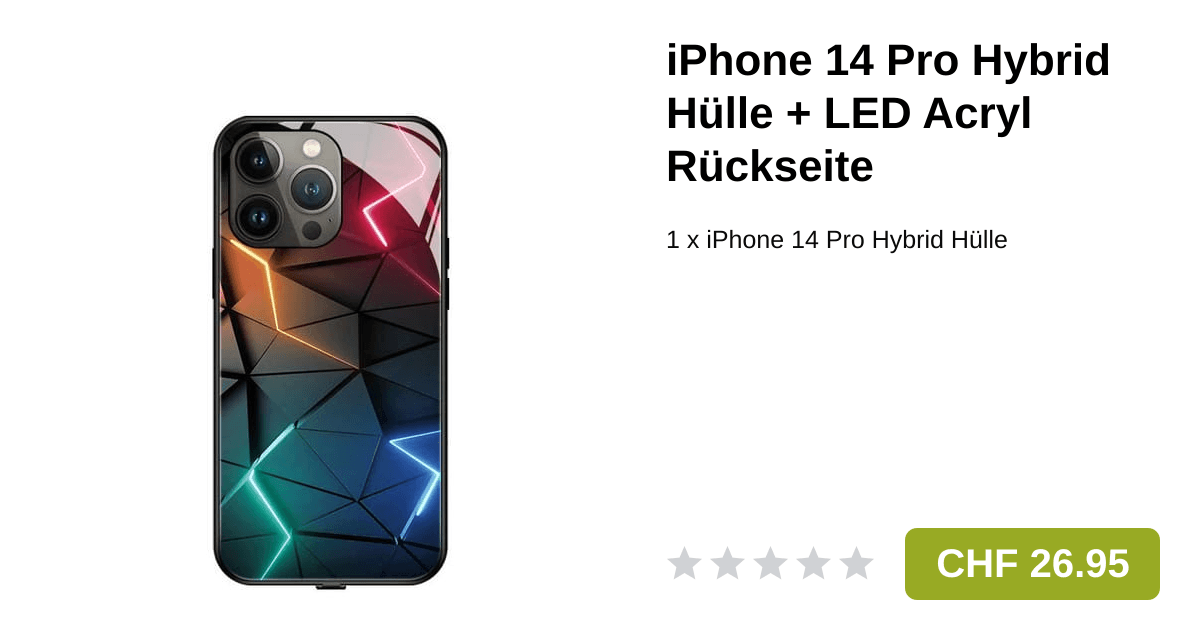iPhone 14 Pro Hybrid Hlle mit LED Acryl Rckseite