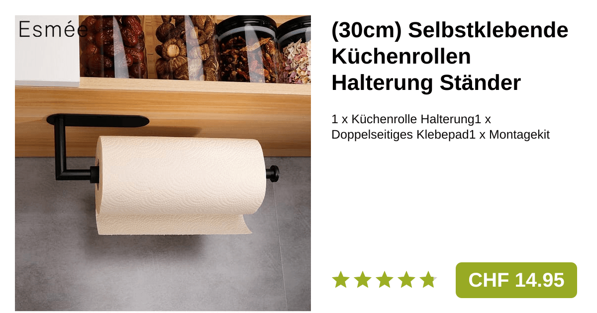 Selbstklebende Küchenrollen Halterung Haushaltspapier