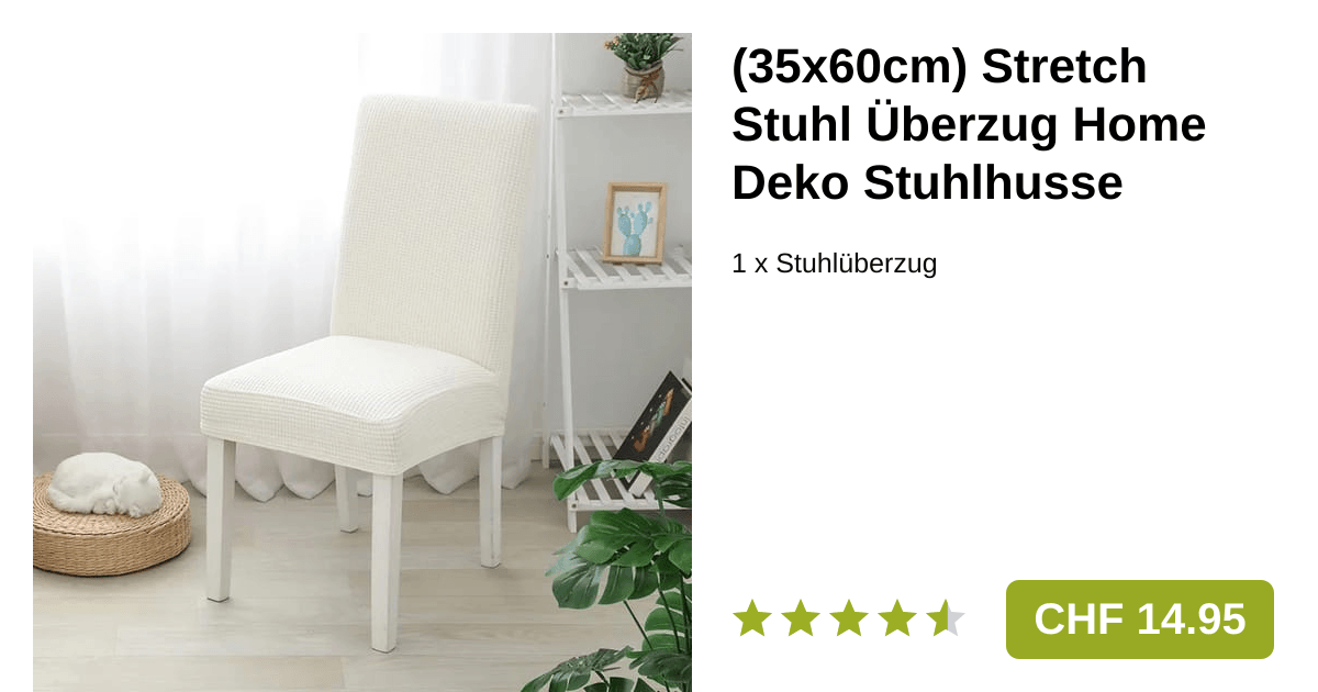 Stretch Stuhlüberzug Home Deko Stuhlhusse Weiss