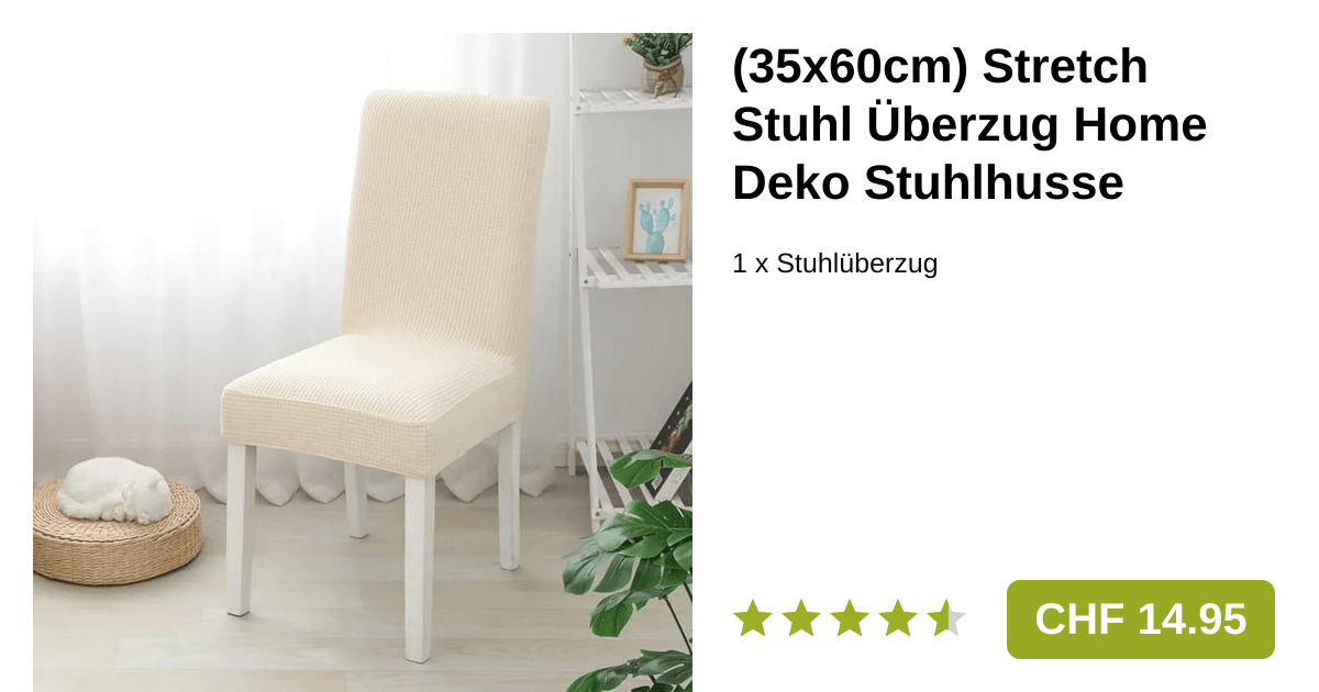 Stretch Stuhlüberzug Home Deko Stuhlhusse Beige