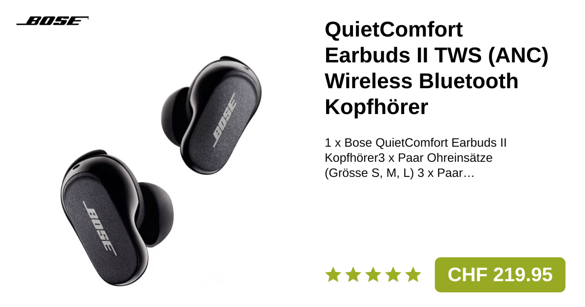 Bose - QuietComfort Earbuds II Kopfhörer - Schwarz