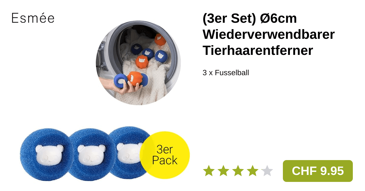 Fussel Ball Tierhaarentferner für Waschmaschine
