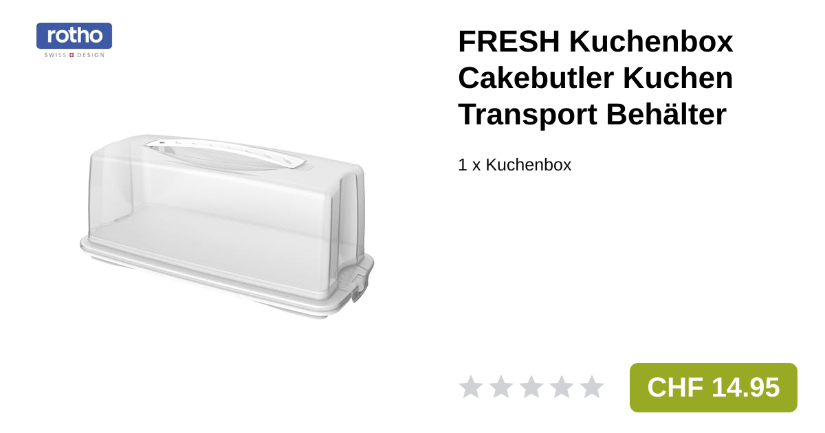 Rotho FRESH Kuchenbox Transport Cakebutler Weiss