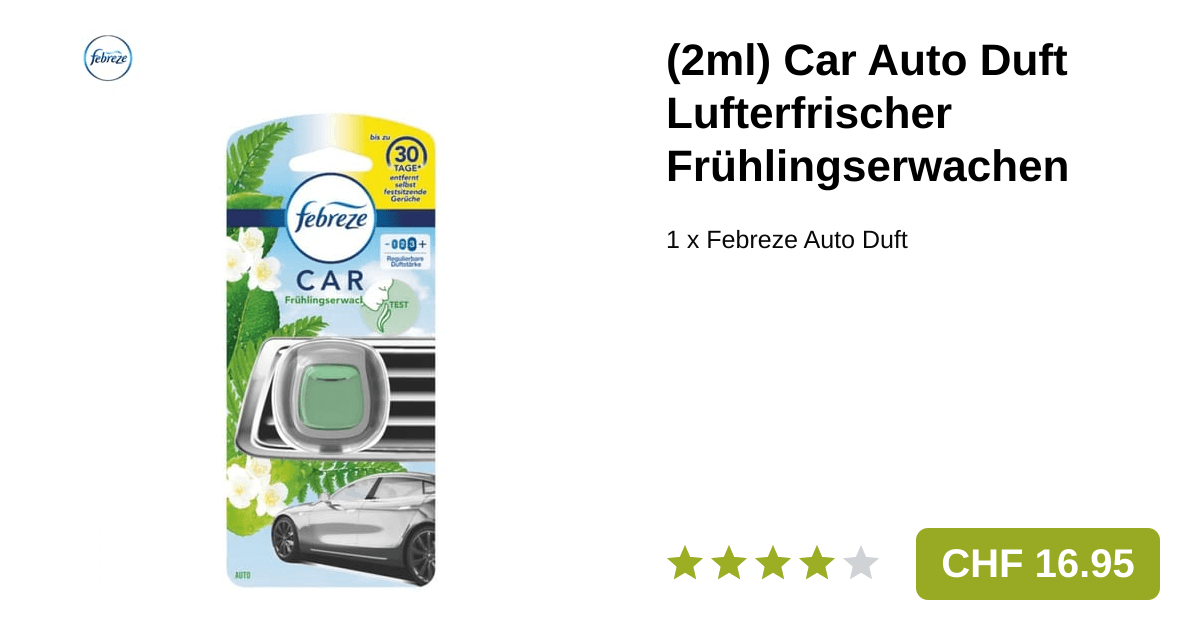 Febreze (2ml) Car Auto Duft Lufterfrischer Frühlingserwachen