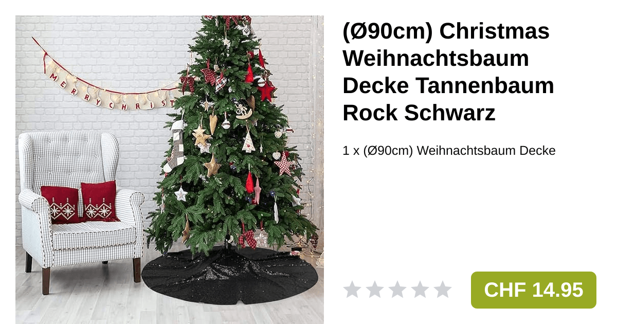 Ø90cm Christmas Weihnachtsbaum Unterlage Schwarz