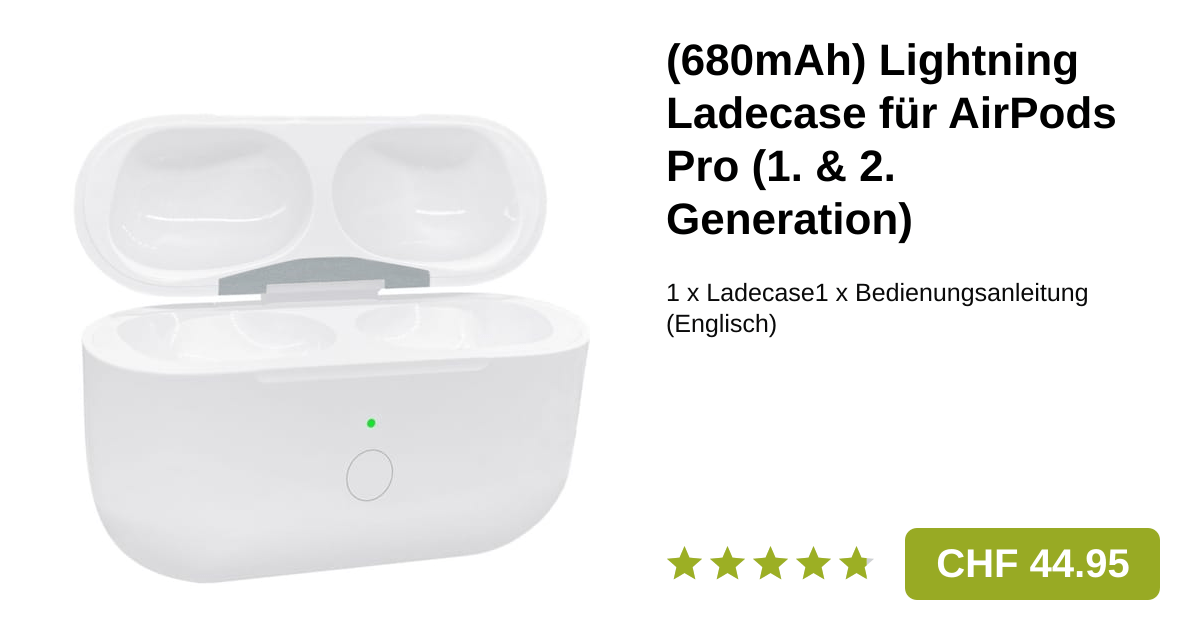 Ladecase AirPods Pro (1./2. Gen.) Kopfhörer - Weiss
