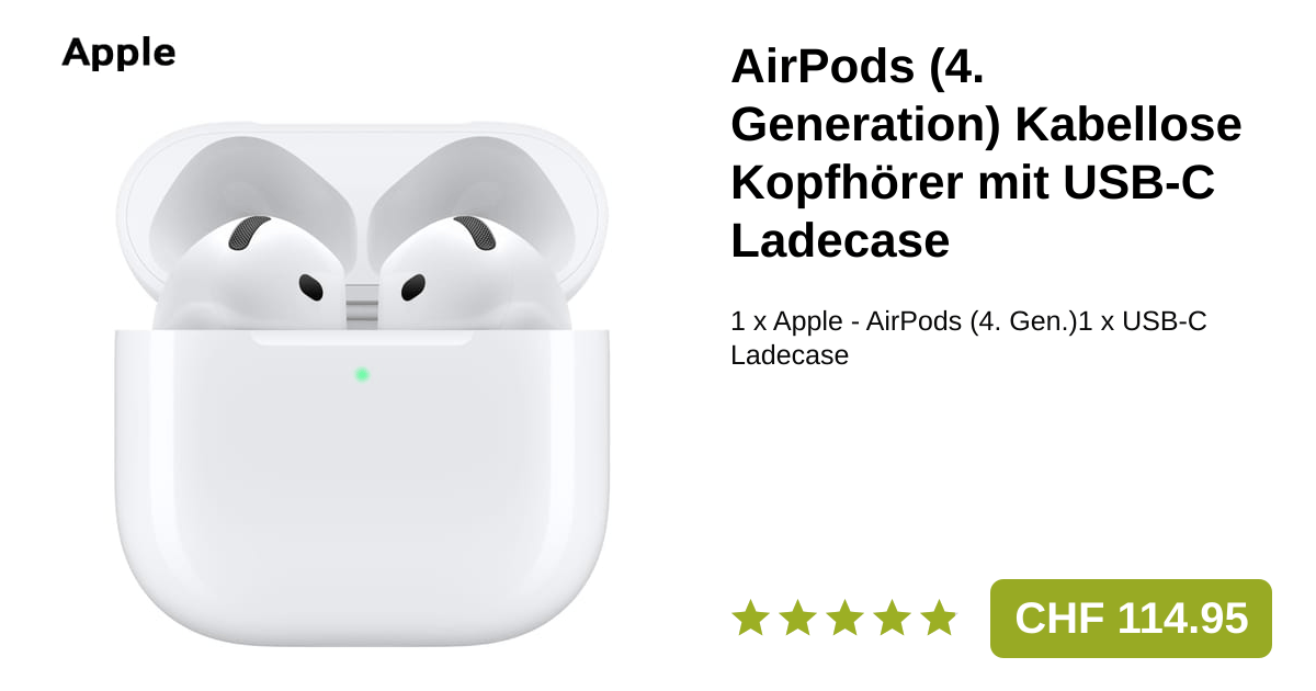 Apple AirPods 4 Gen. Bluetooth Kopfhörer (MXP63ZM/A)