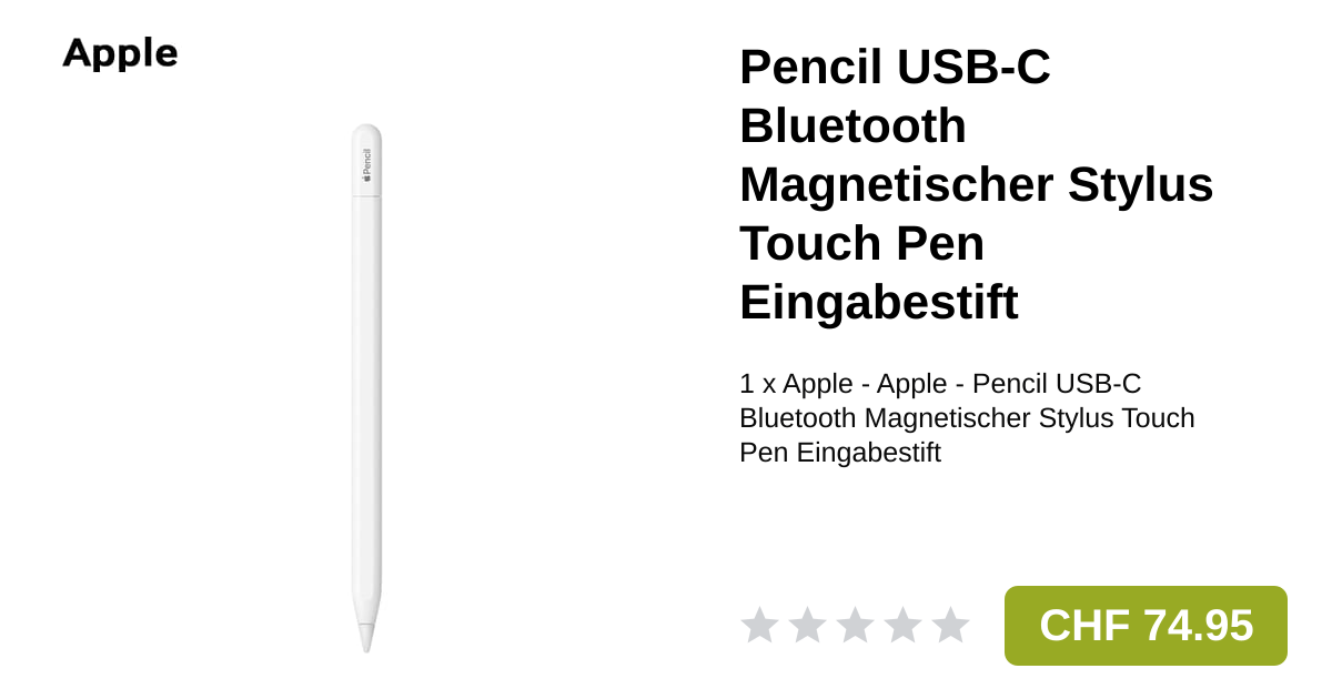 Apple Pencil USB-C BT Stylus Touch MU8F2ZM/A Weiss