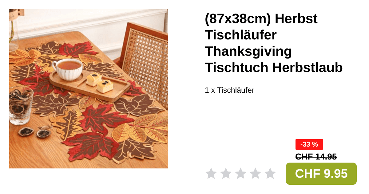 87x38cm) Herbst Tischläufer Home Deko Blätter