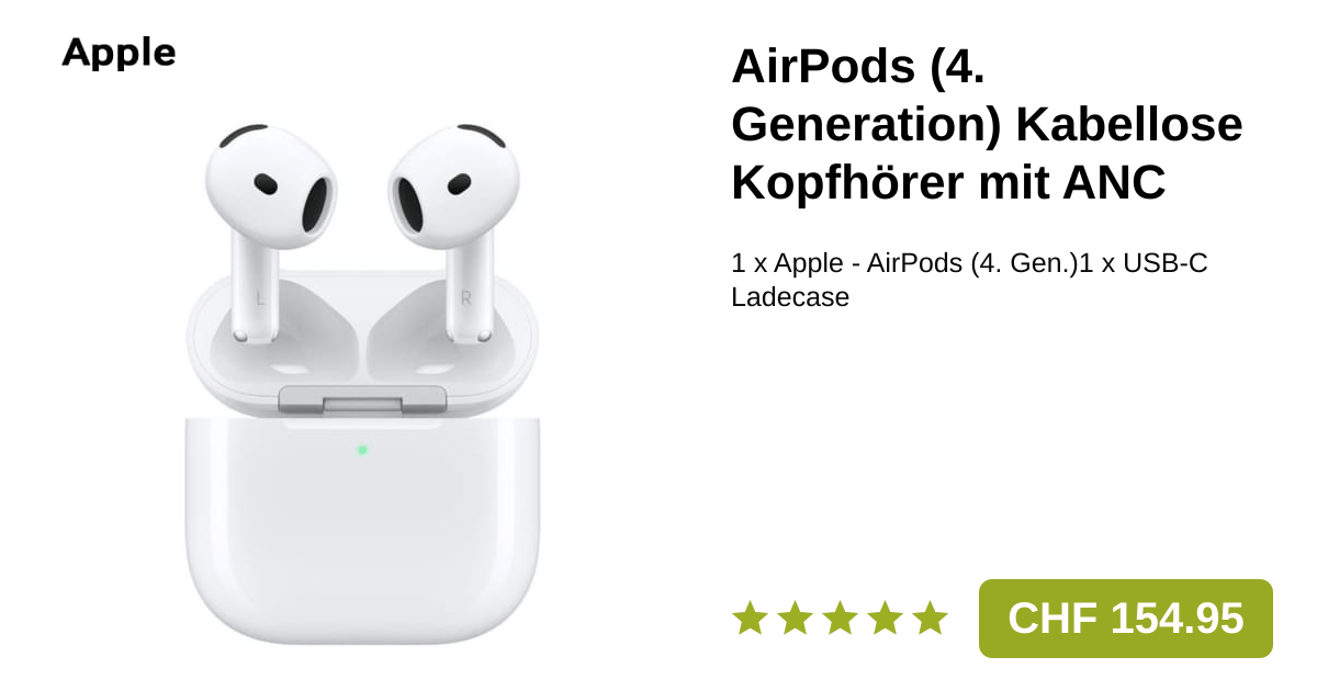 Apple AirPods 4 Gen. BT Kopfhörer mit ANC und USB-C