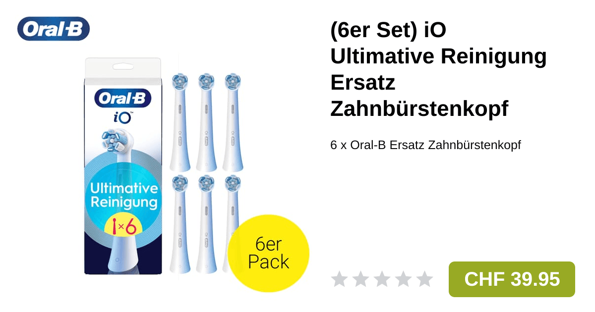 Oral-B 6er Set iO Ultimative Reinigung Zahnbürstenkopf