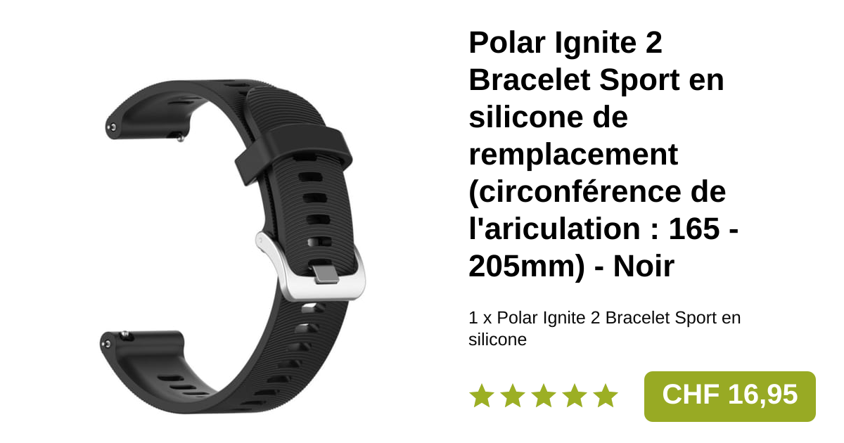 Chofit Lot De 5 Bracelets Silicone Compatibles Polar Pacer Ignite 2 - Réglables Sport