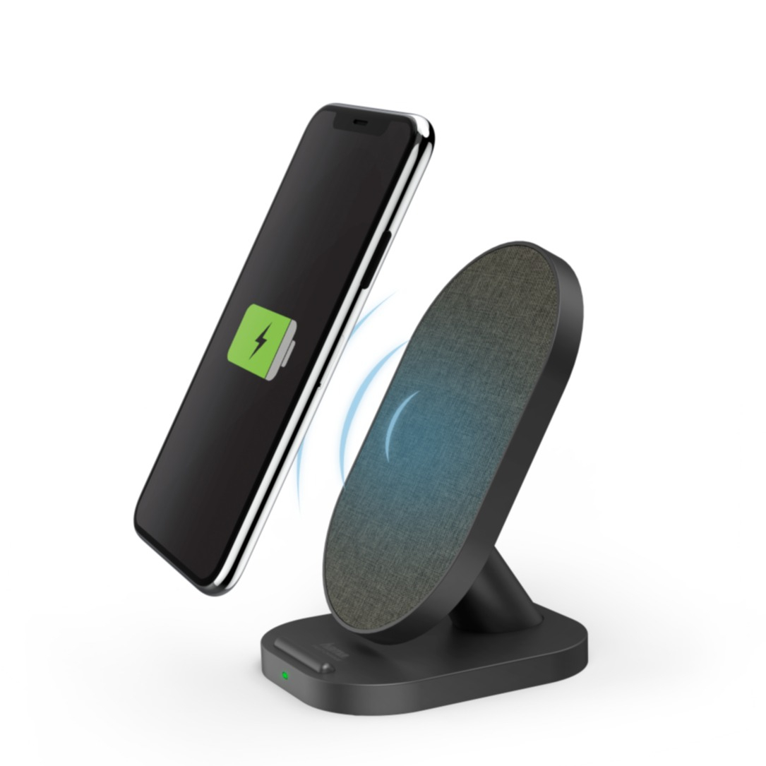 Image of Hama - (10W) Qi Wireless Charger Induktions Fast Charge Ladegerät Halterung Ständer (00188324) - Schwarz bei Apfelkiste.ch