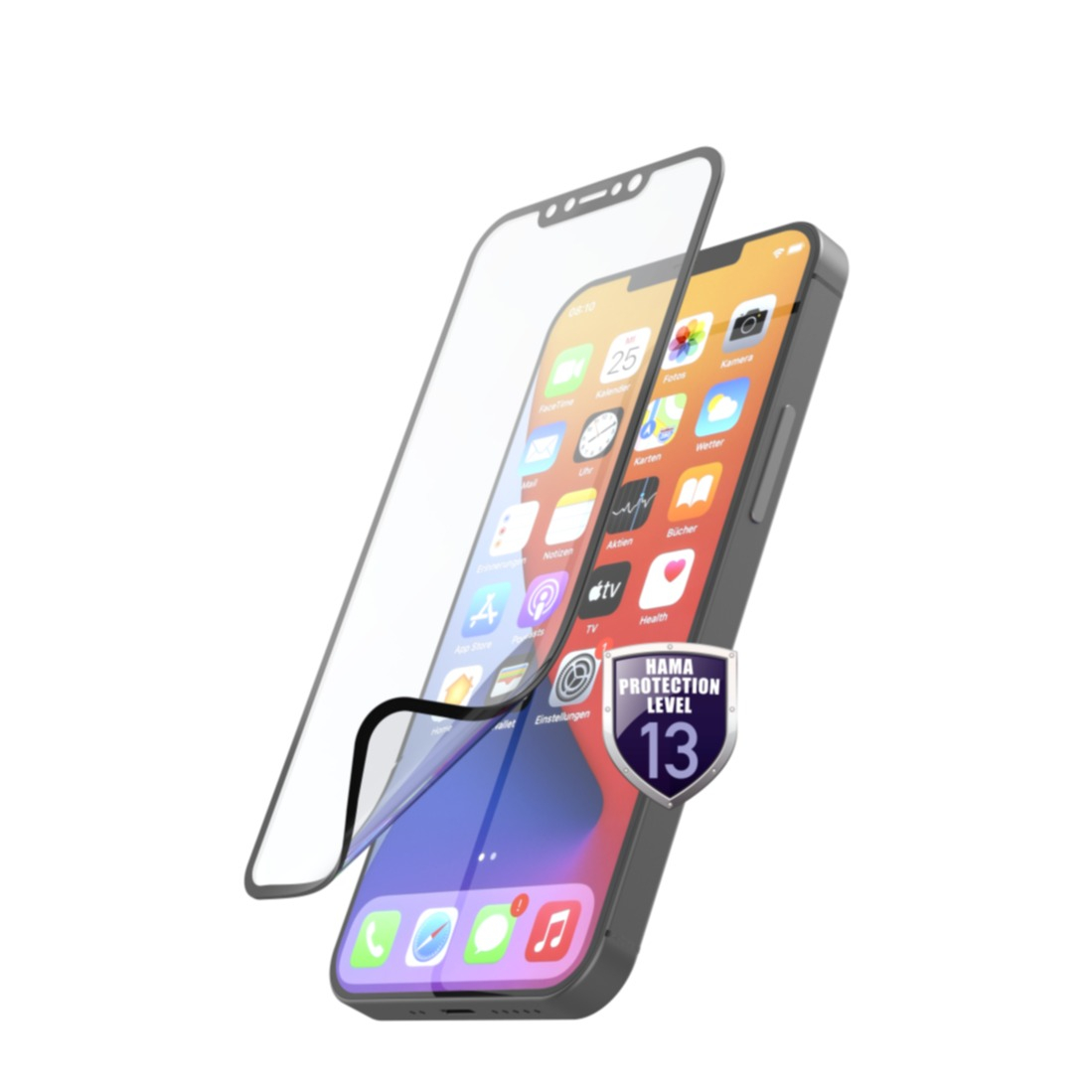 Image of Hama - iPhone 12 Mini Hybrid Panzerglas Display Schutzfolie Hiflex + Montagehilfe Case Friendly 0.3mm (00195541) bei Apfelkiste.ch