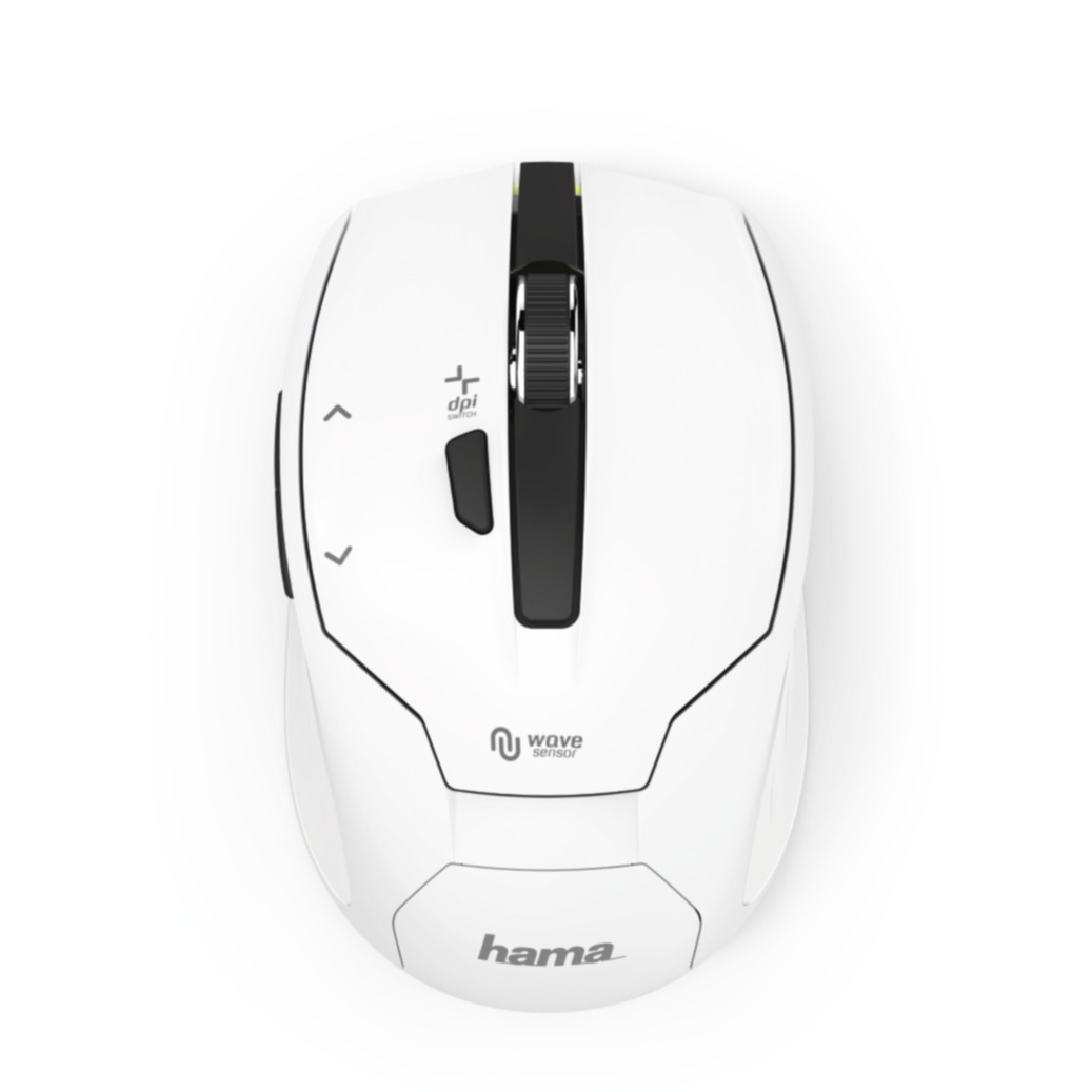 Image of Hama - Milano 2.4GHz Ergonomische Wireless Funk Maus mit 2400 DPI Batteriebetrieben mit 6 Tasten (00182638) - Weiss / Grün bei Apfelkiste.ch