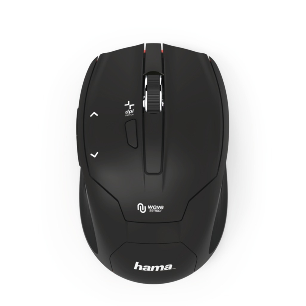 Image of Hama - Milano 2.4GHz Ergonomische Wireless Funk Maus mit 2400 DPI Batteriebetrieben mit 6 Tasten (00182639) - Schwarz / Rot bei Apfelkiste.ch