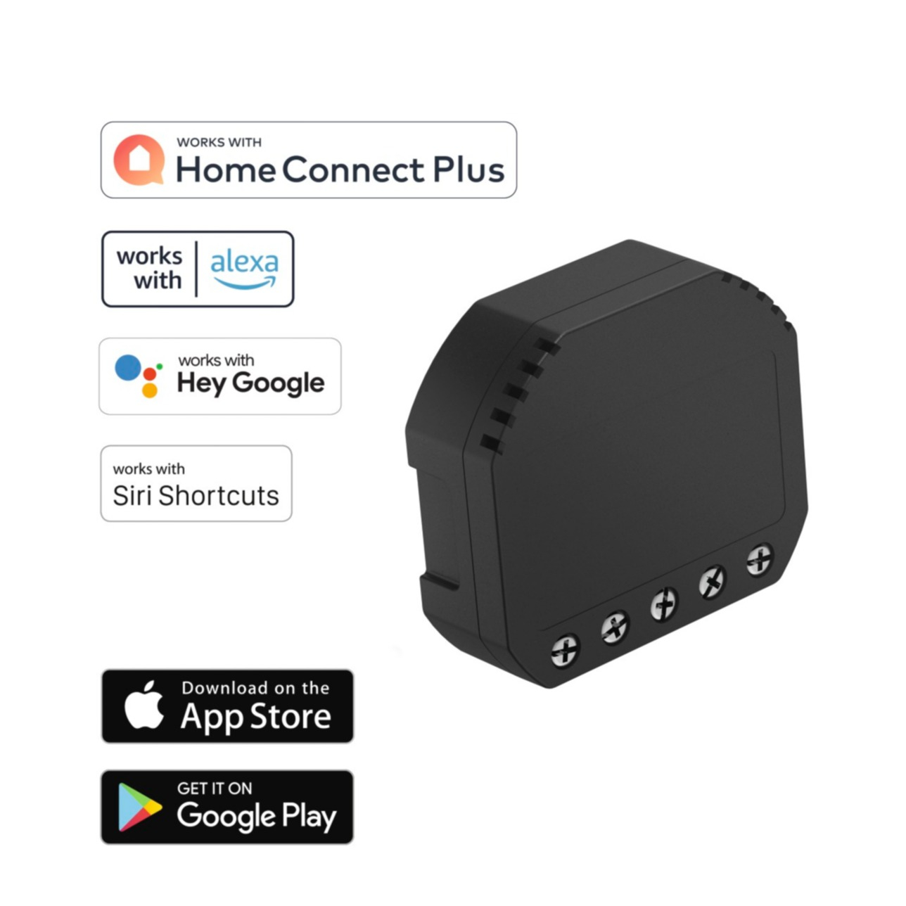 Image of Hama - Wifi-Nachrüst Schalter Unterputz Lichtsteuerung via Sprach + App Steuerung für iOS / Android (00176556) - Schwarz bei Apfelkiste.ch