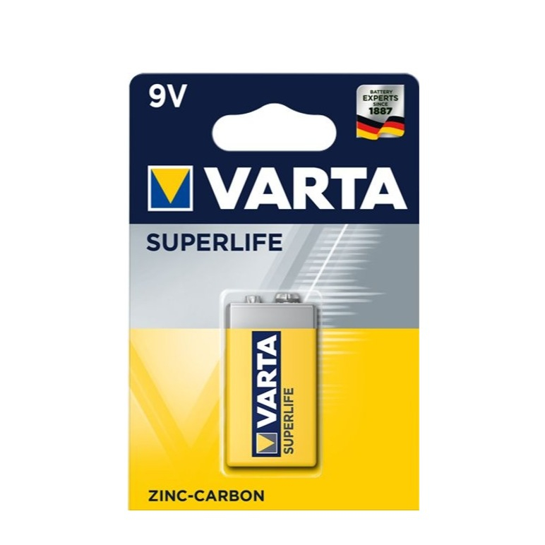 Image of Varta - 9 Volt Superlife Zinc-Carbon E-Block Batterie 6F22 / 2022 bei Apfelkiste.ch
