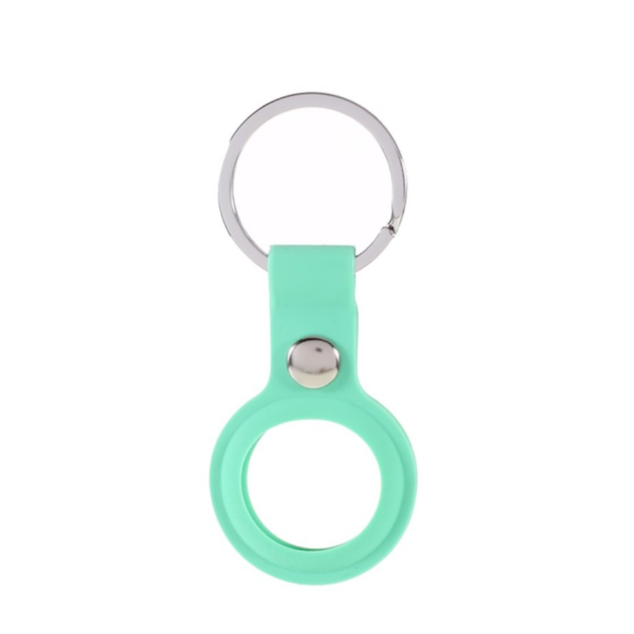 Image of Apple AirTag Anhänger Silikon Case Hülle Schlüsselanhänger mit Druckknopfverschluss - Hellgrün bei Apfelkiste.ch