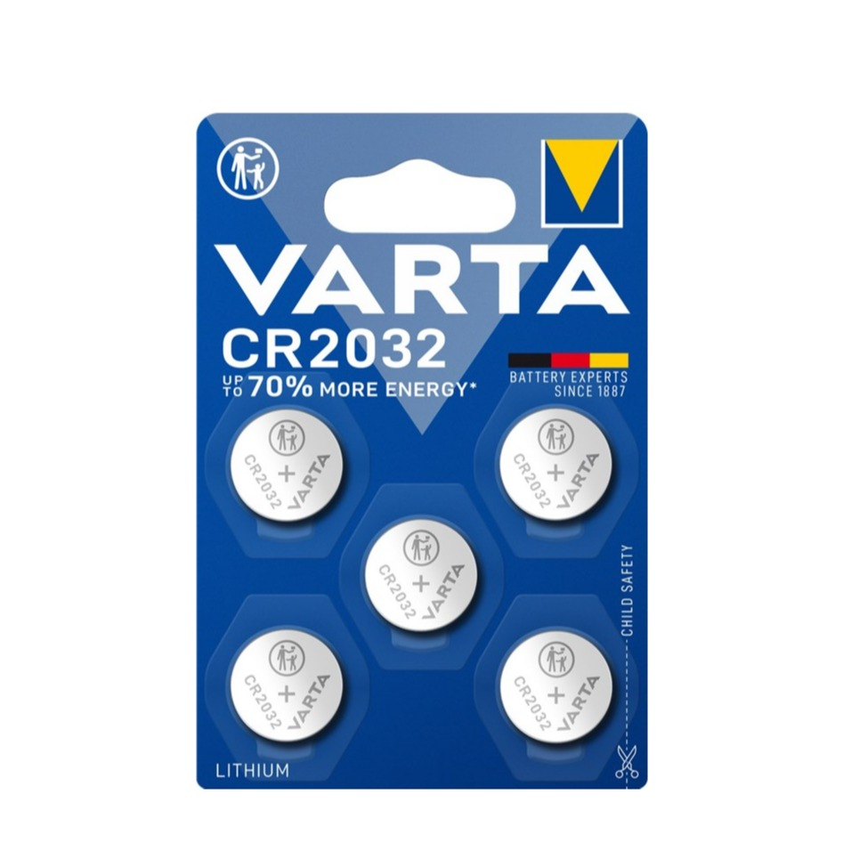 Varta - 5er Pack 3 Volt Lithium Knopfzelle (CR2032)