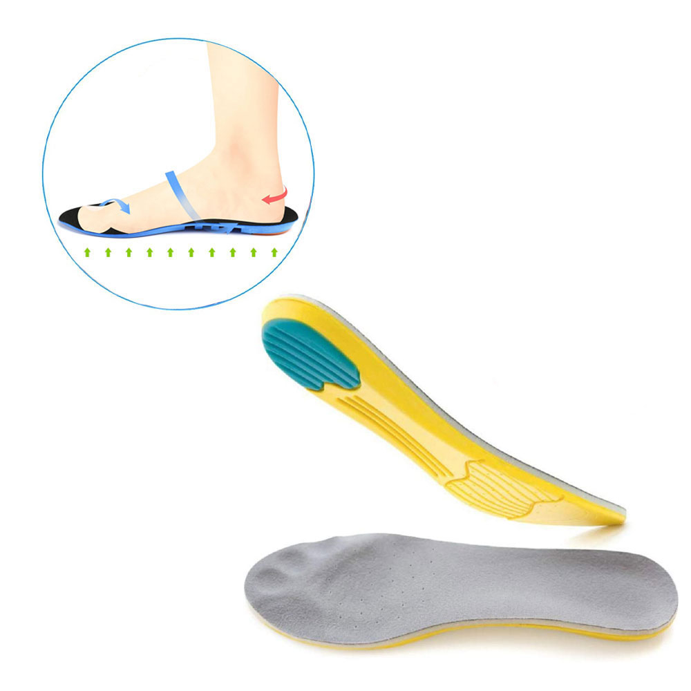 Image of (1 Paar) Gr. 35-40 Schuhsolen Orthopädische Einlegesohlen Fuss Stütze - Gelb / Grau bei Apfelkiste.ch