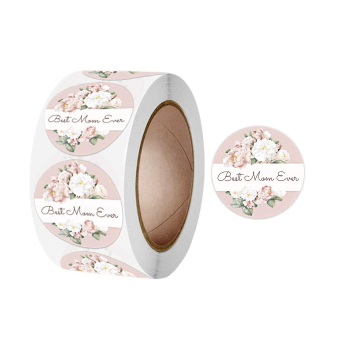 Image of (1 Rolle à 500Stk.) Ø25mm Runde Aufkleber Sticker für Muttertag - Best Mom Ever bei Apfelkiste.ch