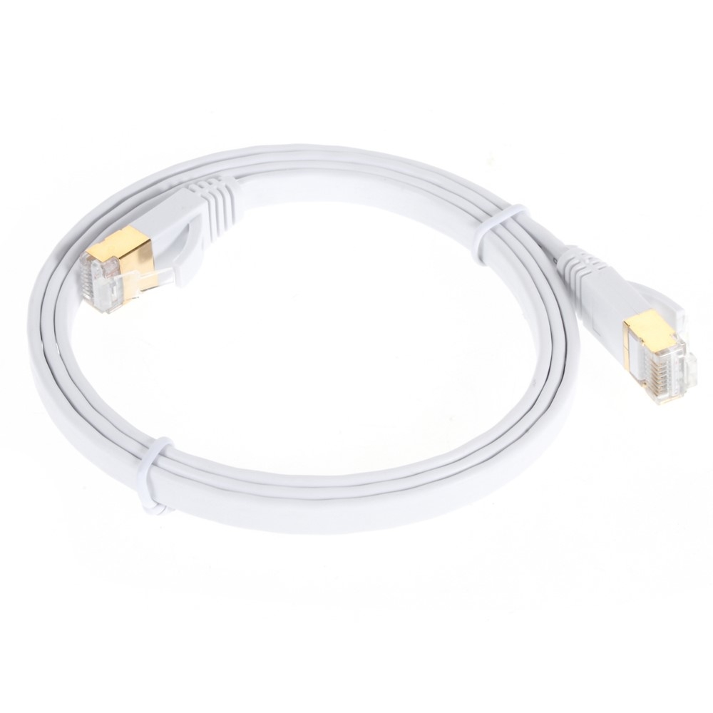 Image of (1m) 10 Gigabit Ethernet LAN RJ45 Internet Netzwerk Kabel (CAT-7) - Weiss bei Apfelkiste.ch