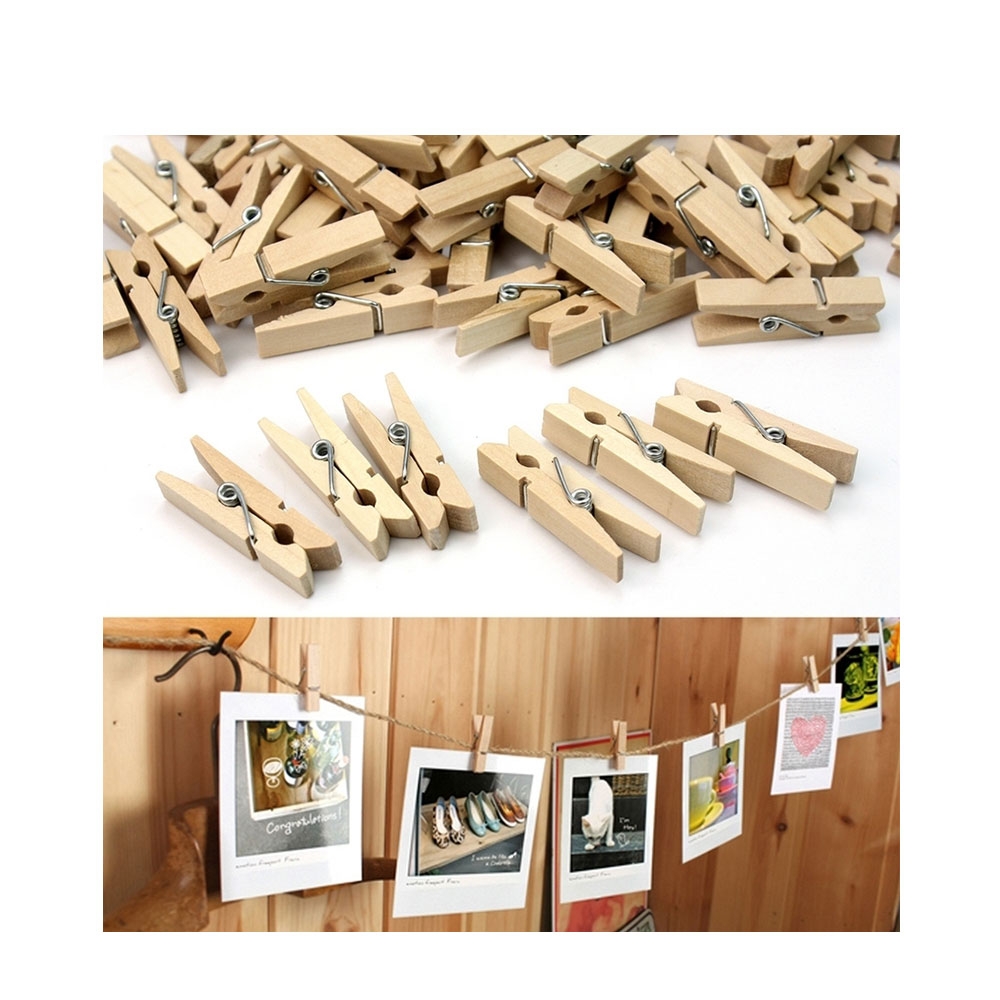 Deko-Klammern aus Holz Memohalter Wäscheklammer-Set Tiere; 24 Stück 