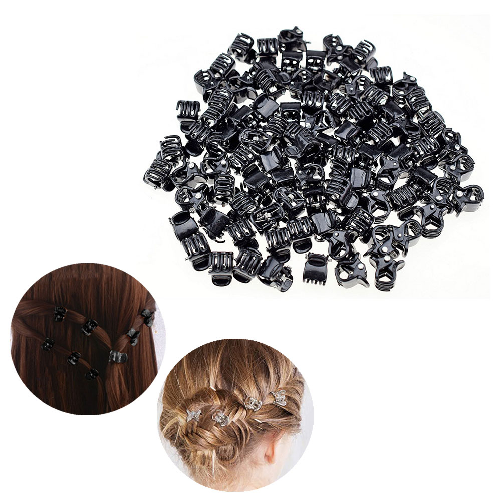 Image of (100er Set) 15mm Mini Haarspangen Klammer Krallen Clips Haarschmuck - Schwarz bei Apfelkiste.ch