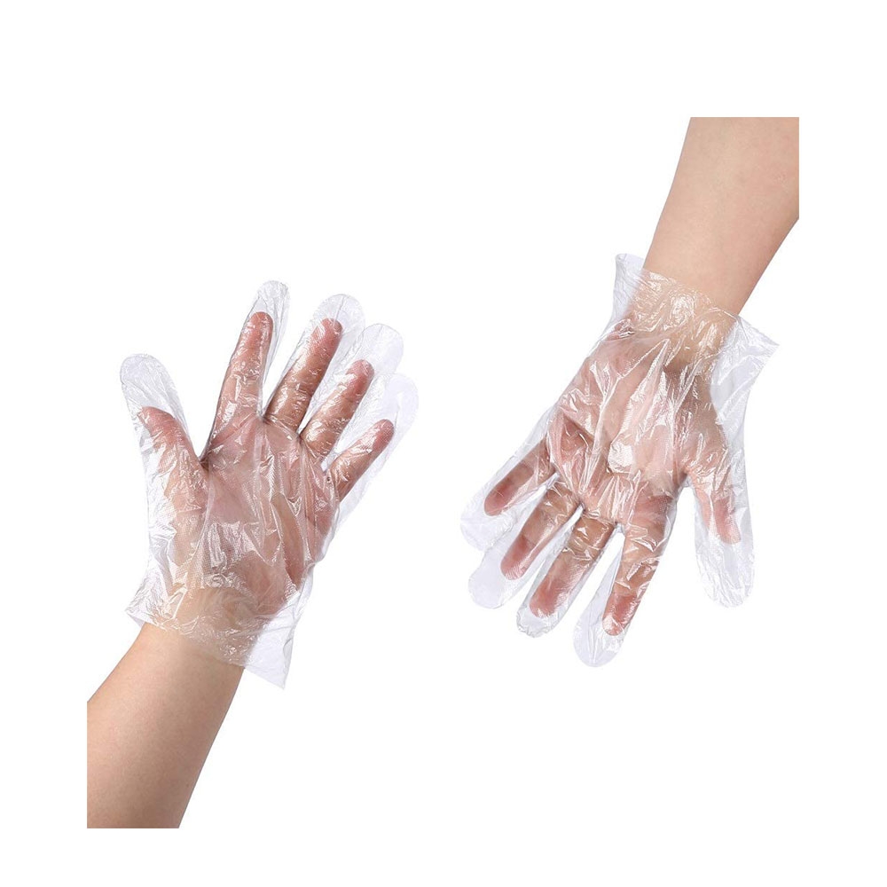 Image of (100er Set) Dünne Einweg Folien Handschuhe PE Einmalhandschuhe (One Size) - Transparent bei Apfelkiste.ch