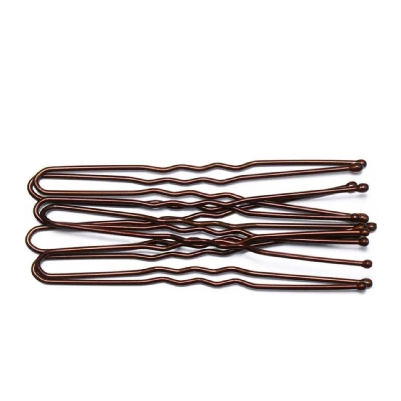 Image of (100er Set) Metall Haarklammern Bobby Pin Haarspangen mit abgerundeter Spitze - Braun bei Apfelkiste.ch