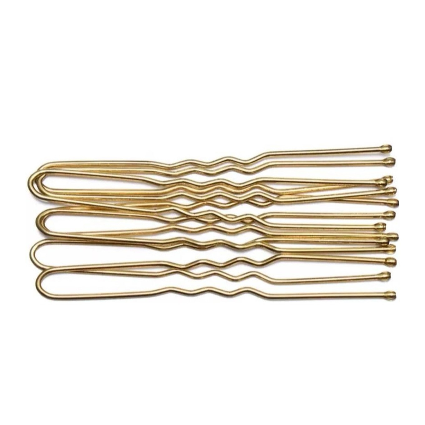 Image of (100er Set) Metall Haarklammern Bobby Pin Haarspangen mit abgerundeter Spitze - Gold bei Apfelkiste.ch