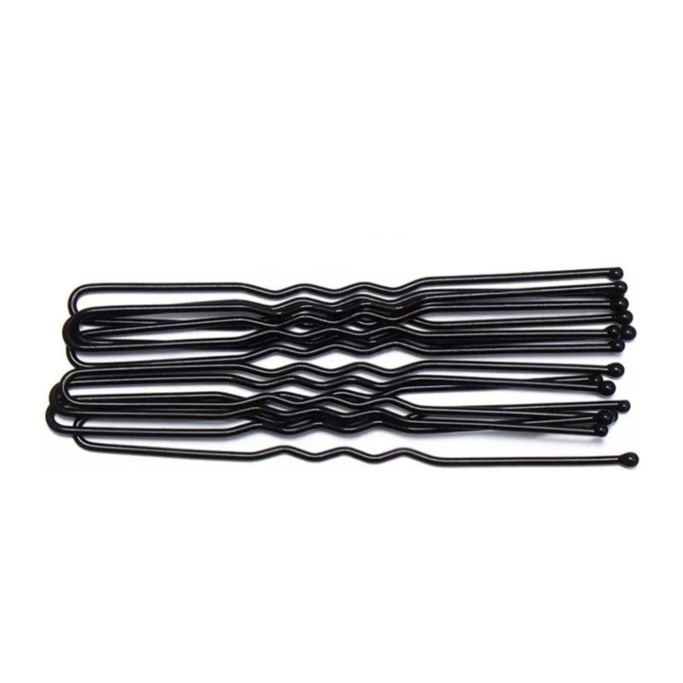 PKOUVOO 100 Stück Haarspangen – Gewellte Metall-Haarklammern, Schwarz, Ca. 5 Cm (1.97 Zoll)