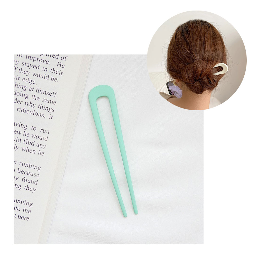 Image of (10cm) Feder Haarnadel Metall Klammer Dutt Haarschmuck - Grün bei Apfelkiste.ch