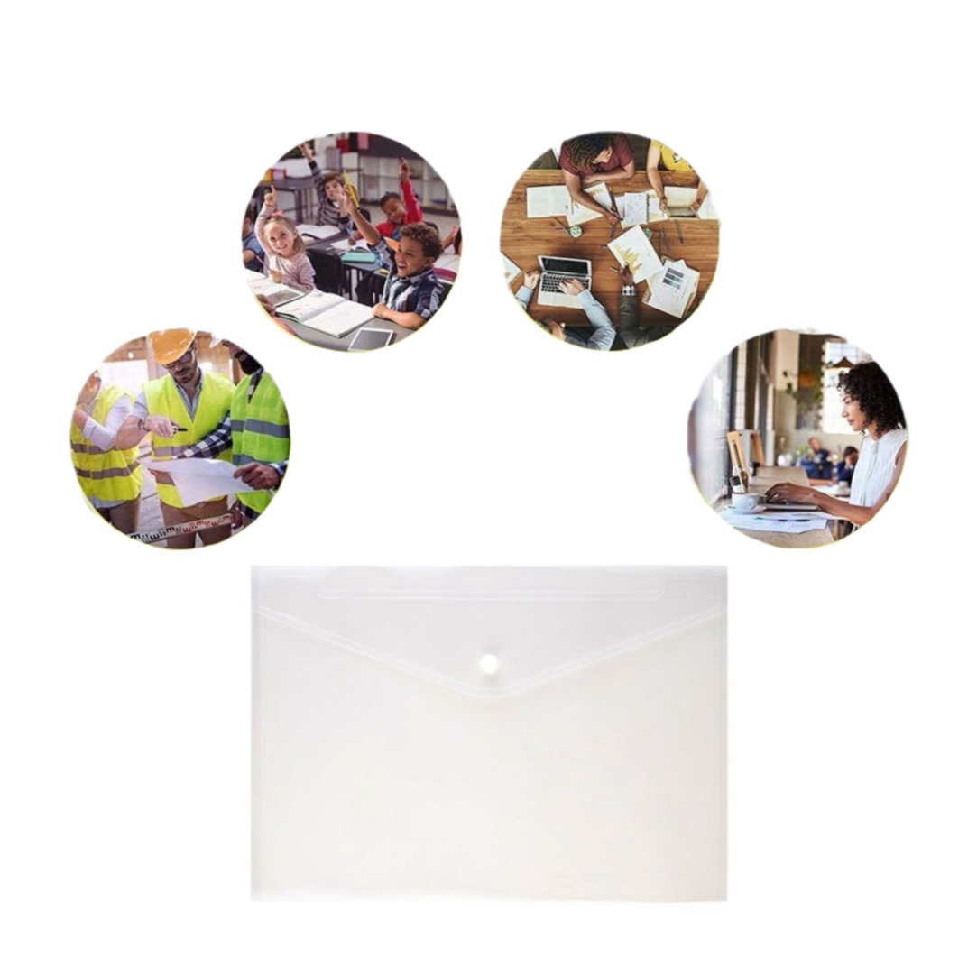 Image of (10er Set) A4 Dokumententasche Druckknopf Pendenzen Mappe - Transparent bei Apfelkiste.ch