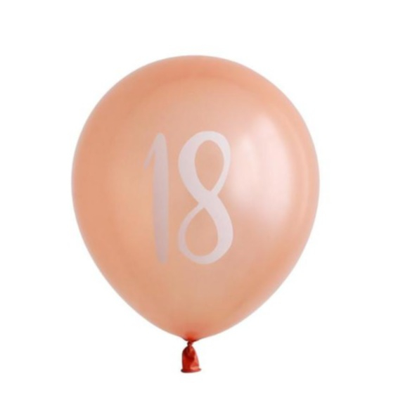 Image of (10er Set) Geburtstags Latex Ballons Party Deko 18. Geburtstag Metallic Luftballons - Roségold bei Apfelkiste.ch