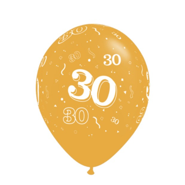 Image of (10er Set) Geburtstags Latex Ballons Party Deko 30. Geburtstags Luftballons - Gold bei Apfelkiste.ch