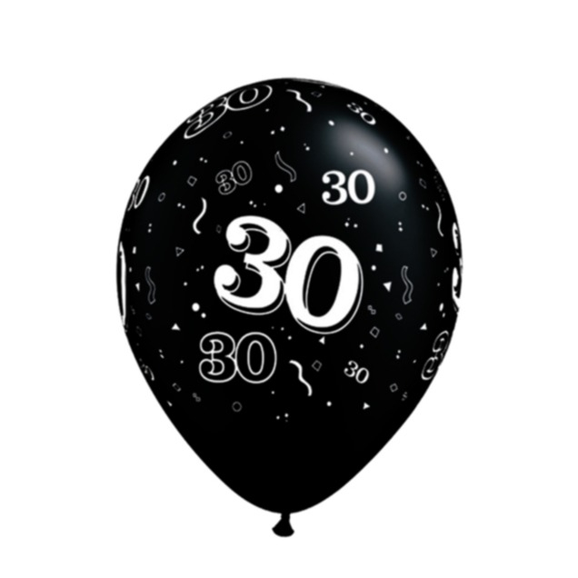 Image of (10er Set) Geburtstags Latex Ballons Party Deko 30. Geburtstags Luftballons - Schwarz bei Apfelkiste.ch