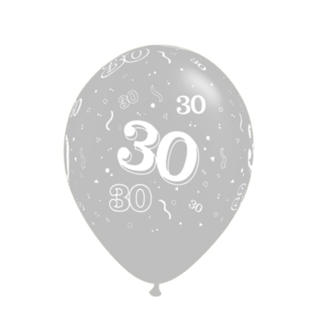 Image of (10er Set) Geburtstags Latex Ballons Party Deko 30. Geburtstags Luftballons - Silber bei Apfelkiste.ch