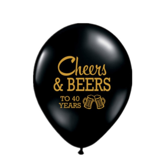 Image of (10er Set) Geburtstags Latex Ballons Party Deko 40. Geburtstag Luftballons Cheers to 40 Years - Schwarz bei Apfelkiste.ch