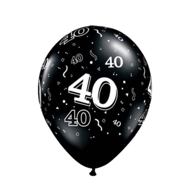 Image of (10er Set) Geburtstags Latex Ballons Party Deko 40. Geburtstags Luftballons - Schwarz bei Apfelkiste.ch