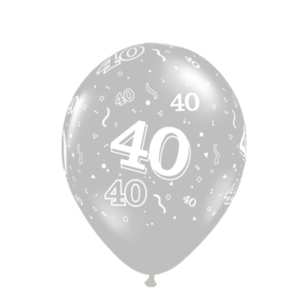 Image of (10er Set) Geburtstags Latex Ballons Party Deko 40. Geburtstags Luftballons - Silber bei Apfelkiste.ch