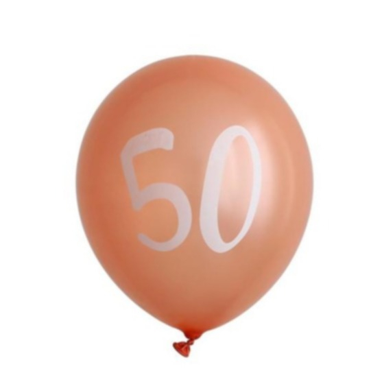 Image of (10er Set) Geburtstags Latex Ballons Party Deko 50. Geburtstag Metallic Luftballons - Roségold bei Apfelkiste.ch