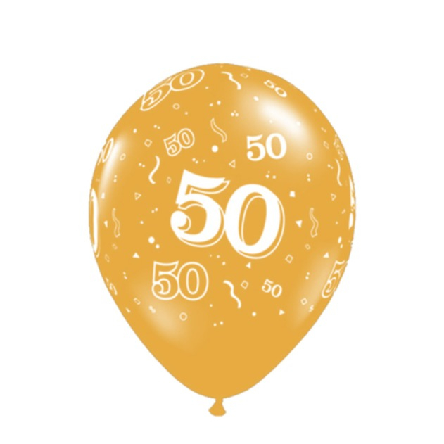 Image of (10er Set) Geburtstags Latex Ballons Party Deko 50. Geburtstags Luftballons - Gold bei Apfelkiste.ch