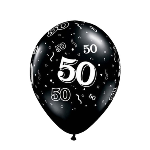 Image of (10er Set) Geburtstags Latex Ballons Party Deko 50. Geburtstags Luftballons - Schwarz bei Apfelkiste.ch