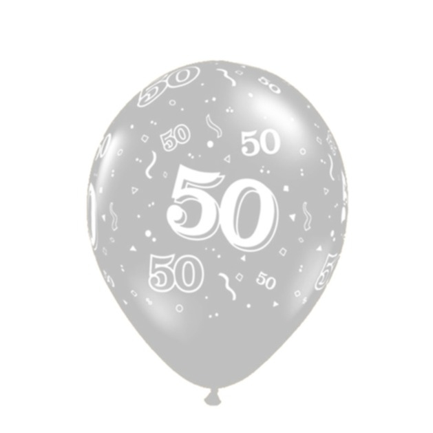 Image of (10er Set) Geburtstags Latex Ballons Party Deko 50. Geburtstags Luftballons - Silber bei Apfelkiste.ch