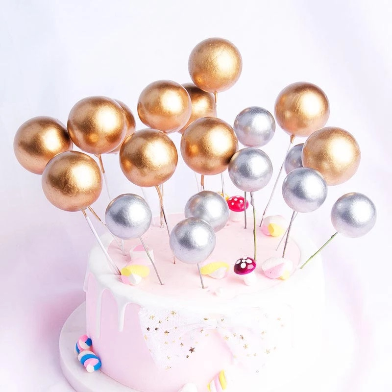 60 Goldene Kugel-Kuchen-Topper – Elegante Dekoration Für Hochzeit, Geburtstag & Mehr